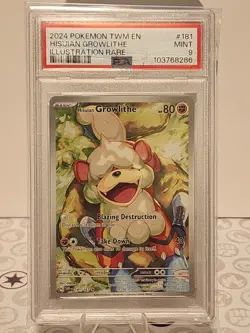 PSA 9 - Hisuian Growlithe - 2024 Twilight Masquerade #181 - Image 1
