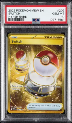 2023 POKEMON MEW EN-151 HYPER RARE #206 SWITCH PSA 10 - Image 1