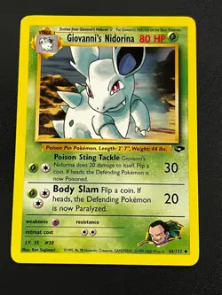 Giovanni's Nidorina 44/132 - Gym Challenge Vintage WOTC Pokemon TCG Card LP - Image 1