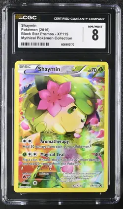 CGC 8 Shaymin 2016 Black Star Promo XY115 Holo Pokemon Card - Image 1