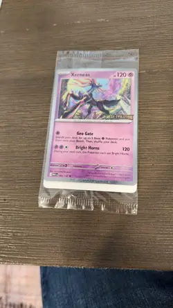 Xerneas 064/132 Mega Evolution Stamped Promo Pokemon Card, FACTORY SEALED! (NM) - Image 1