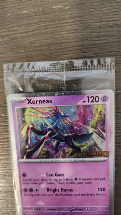 Xerneas 064/132 Mega Evolution Stamped Promo Pokemon Card, FACTORY SEALED! (NM) - Image 4