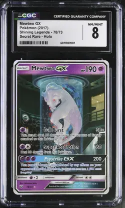 (PSA) CGC 8 Shining Mewtwo Gx Shining Legends Full Alt Art Pokemon Card #78 Look - Image 1