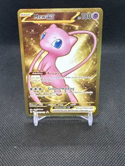 💥 Pokemon Mew EX Metal Gold NM 205/165 Scarlet & Violet 151 Promo Card - Image 1