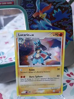 LUCARIO 6/130 Diamond & Pearl HOLO BLEED DOUBLE SWIRL rare Pokemon TCG card HP - Image 3