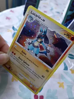 LUCARIO 6/130 Diamond & Pearl HOLO BLEED DOUBLE SWIRL rare Pokemon TCG card HP - Image 4