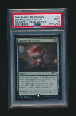 EGGNOGGER’S STACHE 2024 MAGIC MTG HAPPY HOLIDAYS FOIL #1 GRADED PSA 9 - Image 1