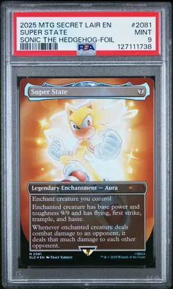 2025 MTG SECRET LAIR DROP SONIC: FRIENDS & FOES-FOIL #2081 SUPER STATE PSA 9 - Image 1