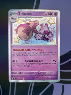 Pokemon Tinkaton baby shiny 167/091 - S&v paldean fates - pack fresh NM/M - Image 1