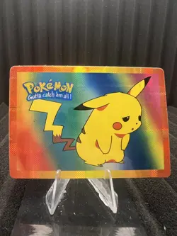 Pikachu Vintage Pocket Monsters Vending HOLO Prism Sticker Bandai 1999 Nintendo - Image 1
