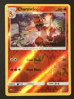 Pokemon TCG Charmeleon 19/147 SM Burning Shadows Reverse Holo Uncommon LP - Image 1