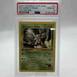 2000 Pokemon Gym Challenge Giovanni's Pinsir 1st Edition 24 PSA 10 GEM MINT - Image 1