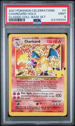 2021 POKEMON CELEBRATIONS CLASSIC COLL #4 CHARIZARD-HOLO PSA 9 - Image 1