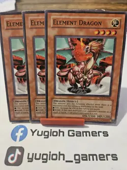 Yu-Gi-Oh Element Dragon X3 SD1 Unlimited Common Heavy Played - Image 1