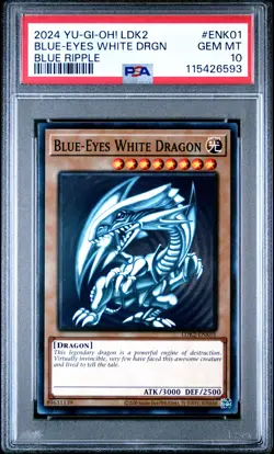 2024 YU-GI-OH! LEGEND DECKS II BLUE RIPPLE #ENK01 BLUE-EYES WHITE DRAGON PSA 10 - Image 1