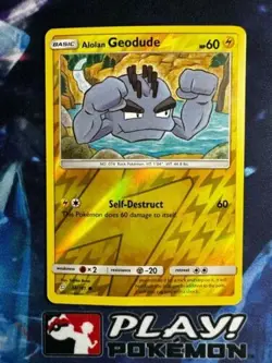 Alolan Geodude 34/181 Reverse Holo Team Up Pokemon TCG Card NM + Cardsaver - Image 1