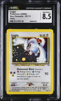 CGC 8.5 Lugia 2000 Neo Genesis 9/111 Holo SWIRL Pokemon Card - Image 1