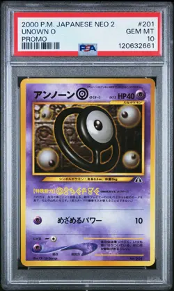 PSA 10 - Unown O - #201 - Neo File 2 - Japanese - Pokemon Card - Image 1
