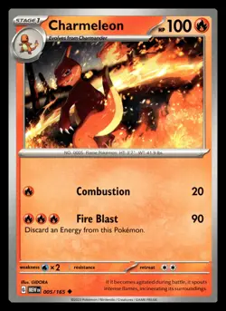 Charmeleon Uncommon 005/165 SV: Scarlet & Violet 151 Pokemon Card - Image 1