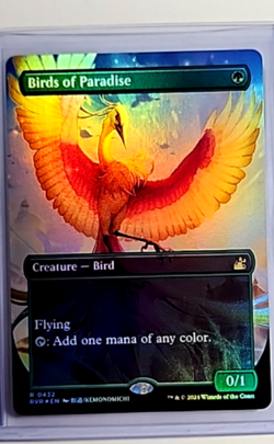 MTG Magic The Gathering Ravnica Remastered Anime Foil #432 Birds of Paradise LP - Image 1
