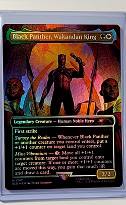 2024 MTG Magic the Gathering Secret Lair Marvel Foil Black Panther Wakanda King - Image 1
