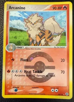 2004 POKEMON TCG ARCANINE FIRERED LEAFGREEN REVERSE HOLO 18/112 NM - Image 1