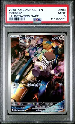2023 POKEMON OBF EN-OBSIDIAN FLAMES ILLUSTRATION RARE #206 VAROOM PSA 9 - Image 1