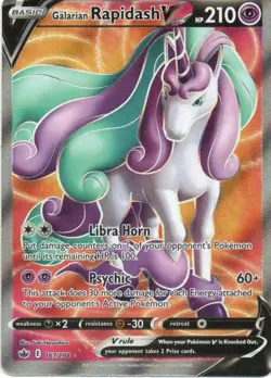 Pokemon: SWSH06: Chilling Reign: Holofoil Galarian Rapidash V (Full Art): LP Con - Image 1