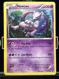 Pokemon TCG Mewtwo XY Black Star Promos XY100 Holo Promo 2 SWIRLS LP - Image 3