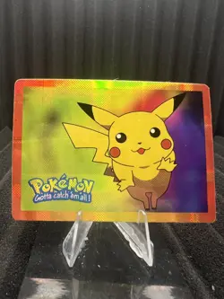 Pikachu Vintage Pocket Monsters Vending HOLO Prism Sticker Bandai 1999 Nintendo - Image 1