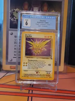 Pokemon TCG CGC 6 Zapdos Holo 15/62 - Fossil Unlimited Holo Rare Blue Label - Image 1