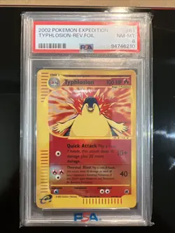 2002 Pokemon Expedition Typhlosion #64 Rev.Foil PSA 8 - Image 1