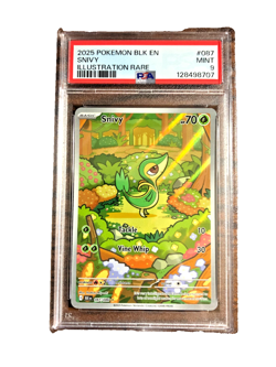 Snivy Illustration Rare #087 - PSA MINT 9 - 2025 SV Black Bolt - Pokemon TCG - Image 1