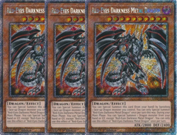 3x Yu-Gi-Oh! Red-Eyes Darkness Metal Dragon RA03-EN212 Platinum Secret Playset - Image 1