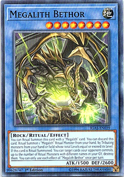 Megalith Bethor IGAS-EN039 Yu-Gi-Oh! Card Light Play 1st Edition - Image 1