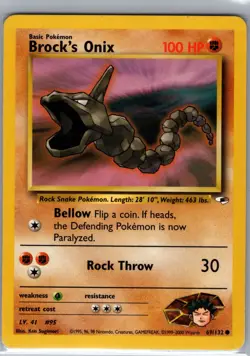 Brock's Onix 1st Edition 69/132 Gym Heroes - Pokemon Card - NM - Image 1