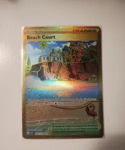 Beach Court 263/182 Paradox Rift Gold Holo Hyper Rare Pokemon Card English NM - Image 1