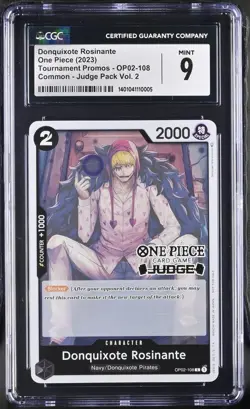 One Piece TCG Donquixote Rosinante JUDGE Card (OP02-108) *CGC Mint 9* - Image 1