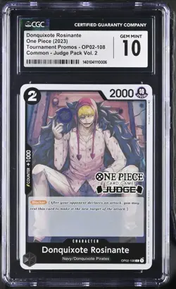 One Piece TCG Donquixote Rosinante JUDGE Card (OP02-108) *CGC Gem Mint 10* - Image 1