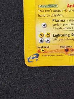 2002 Pokemon ZAPDOS Aquapolis Set HOLO REVERSE RARE Card 44/147 e MP - Image 5