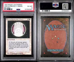 Magic the Gathering -Revised Circle of Protection: Green 1994 PSA 6 - Image 3