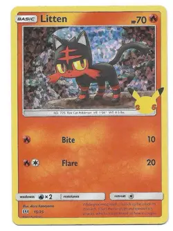 Litten 015/025 McDonald's 25th Anniversary Holo Pokemon TCG - NM - Image 1