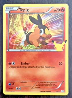 2021 Pokemon Tepig 13/25 Holo Foil McDonalds 25th Anniversary Promo TCG - Image 1