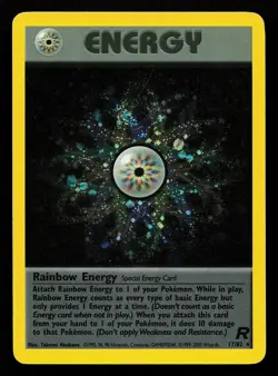 Rainbow Energy 17/82 Holo Rare Team Rocket Pokemon Card - Image 1