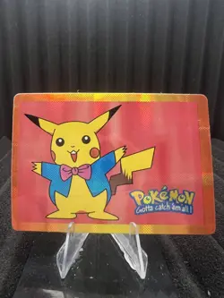 Pikachu Vintage Pocket Monsters Vending HOLO Prism Sticker Bandai 1999 Nintendo - Image 1