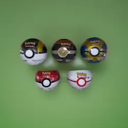 Lot of 5 Pokemon TCG Poke Ball Tins - Factory Sealed Sealed Tin Set - Image 1