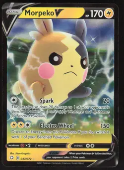 Pokemon TCG SWSH01: Sword & Shield Base Set #079/202 Morpeko V NM - Image 1