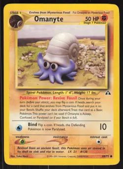 Pokemon TCG Neo Discovery #60/75 Omanyte LP - Image 1