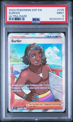 2024 POKEMON SSP EN-SURGING SPARKS ULTRA RARE #235 SURFER PSA 9 - Image 1