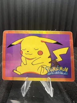 Pikachu Vintage Pocket Monsters Vending HOLO Prism Sticker Bandai 1999 Nintendo - Image 1
